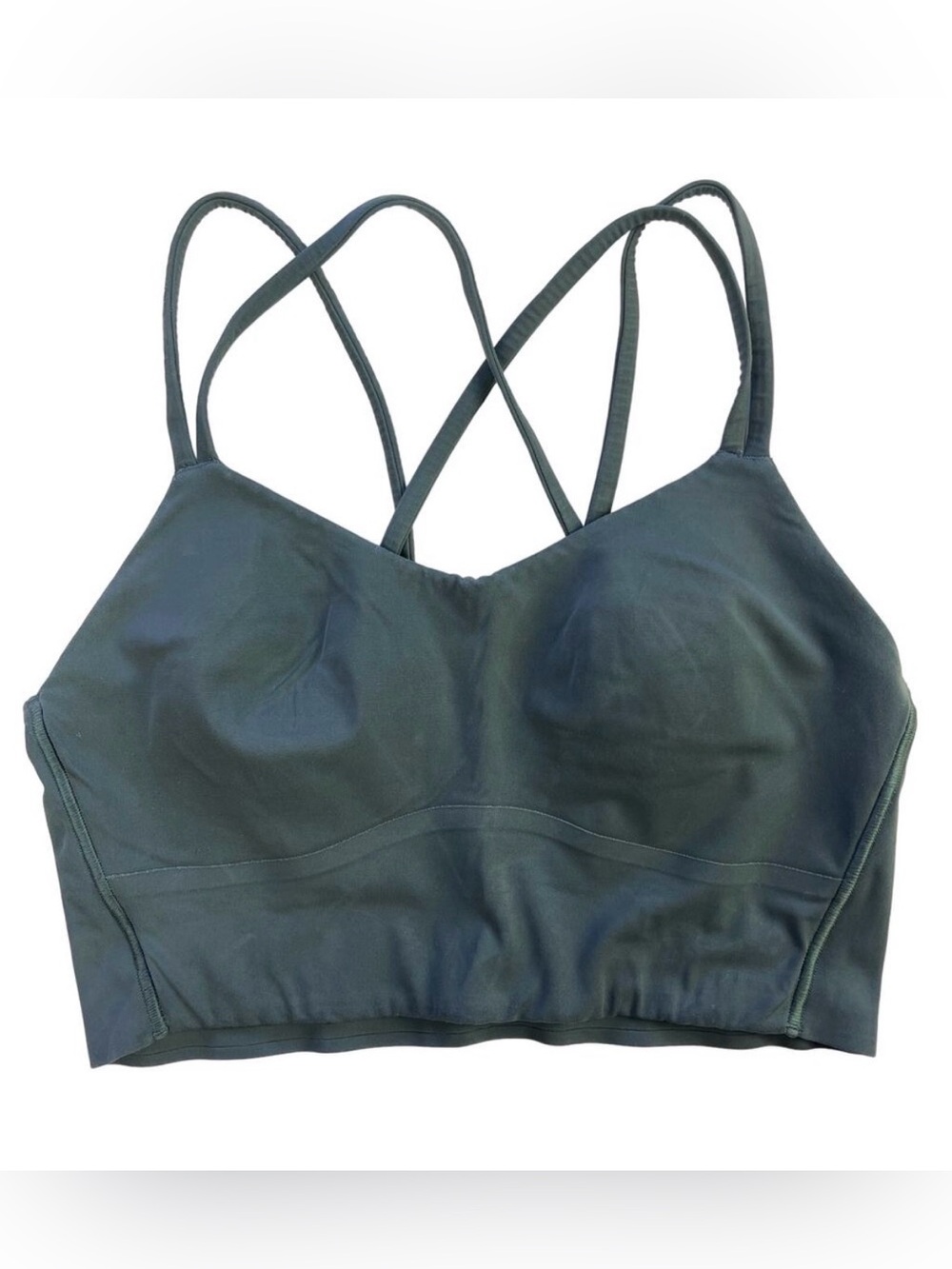 Lululemon Size 6 B/C Forest Green Like A Cloud Longline Sports Bra
